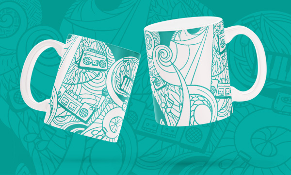 Caneca Branca Retrô Boombox 325ml – APM