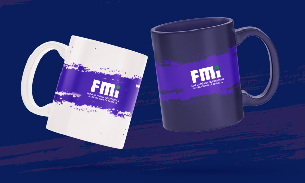 Caneca Branca e Roxa Retrô Boombox 325ml – FMI