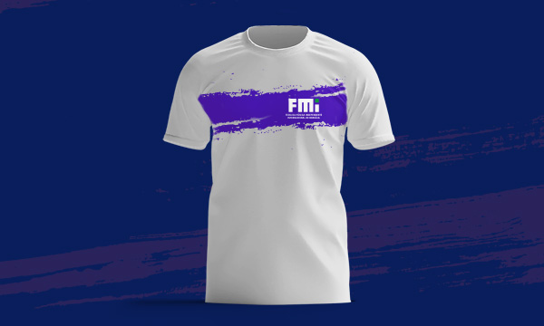 Camiseta Artística Roxo e Branco - FMI